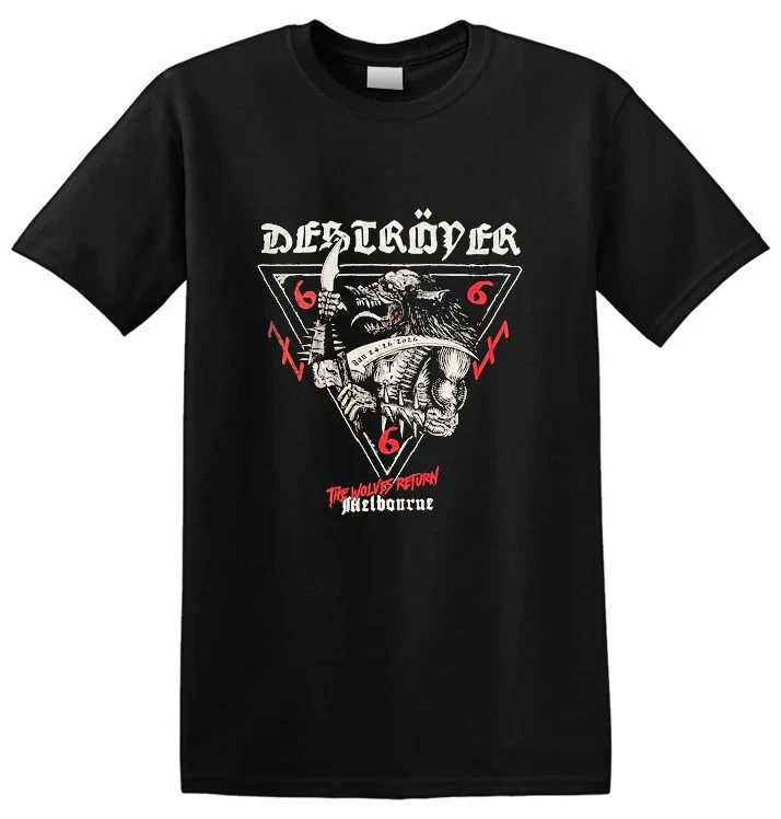 T-shirt Destroyer 666- "Wolf Pack Returns" avec motif imprimé pour un usage quotidien décontracté et des cadeaux pour les fans masculins et féminins