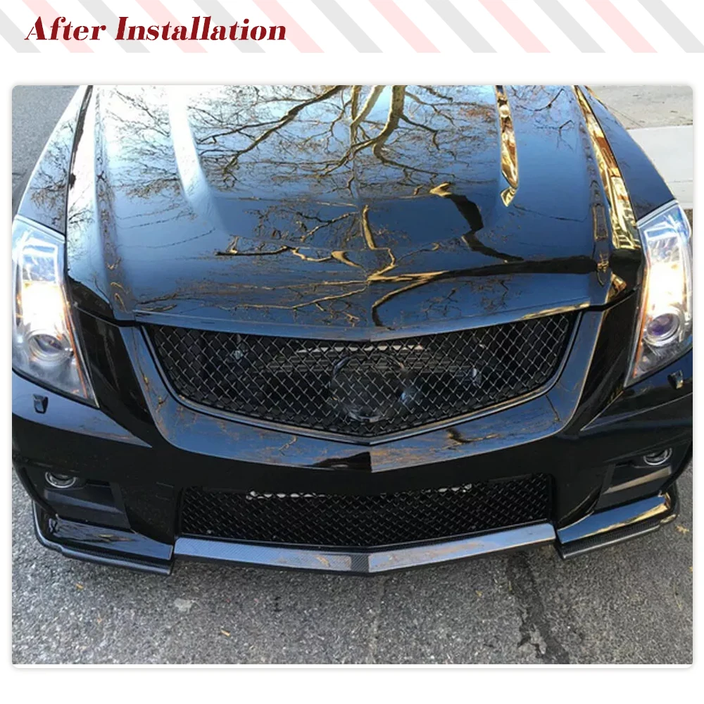 Carbon Fiber Car Front Chin Spoiler for Cadillac CTS-V Coupe 2009-2015 Custom Parts Front Bumper Spoiler Chin Splitter Body Kits