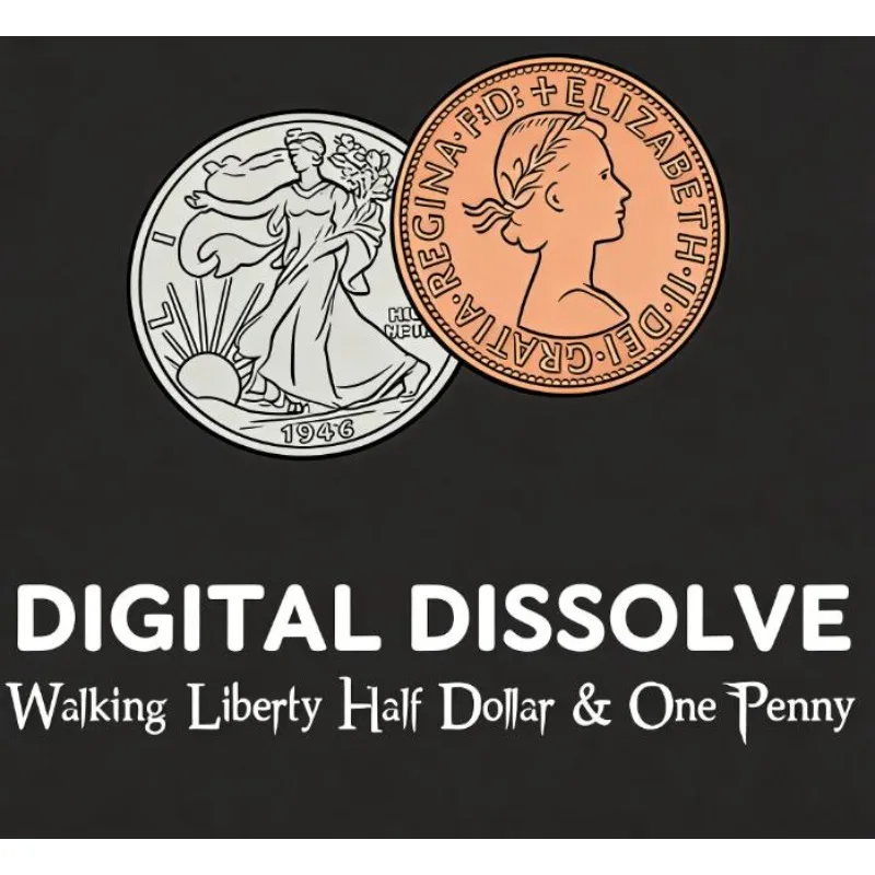 

Digital Dissolve Walking Liberty Half Dollar Visual Coin Dissolve Magic Trick Close Up Illusion Gimmick Props Mentalism Magician