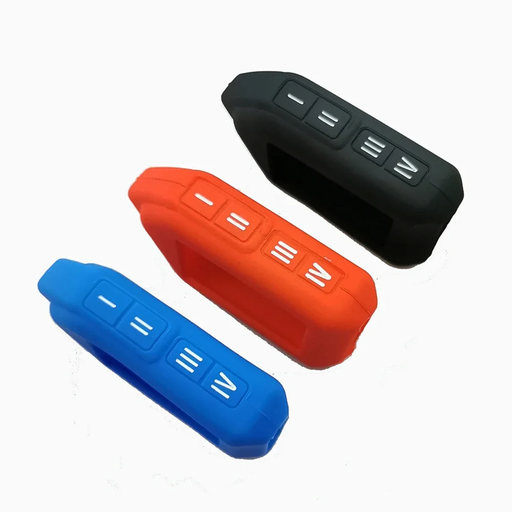 3 Color Rubber Silica Gel Key Case Cover For Sher-khan Mobicar A B Safety In Two Senses Car Alarm System Russian Version Fob