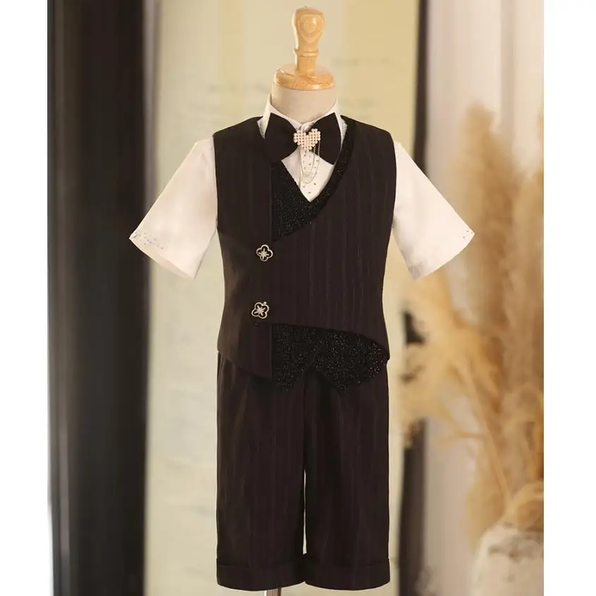 Birthday Graduation Performance A3845 Wholesale Boys Suit Boys Suit Factory Direct Kids Formal Wear 5-Piece Suit  For Wedding
