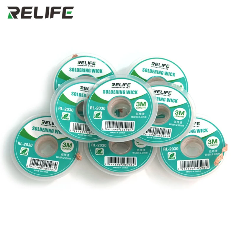 

10Pcs/lot RELIFE Desoldering Wick Braid Solder Remover 2.0mm Width / 3M Length Suction Wire BGA Soldering Repair Tools