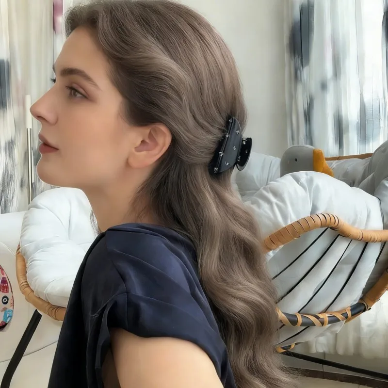 

Маленькие черные заколки-крабики со стразами - элегантные универсальные заколки-крабики для причесок с полупучком на затылке, женские аксессуары для волос