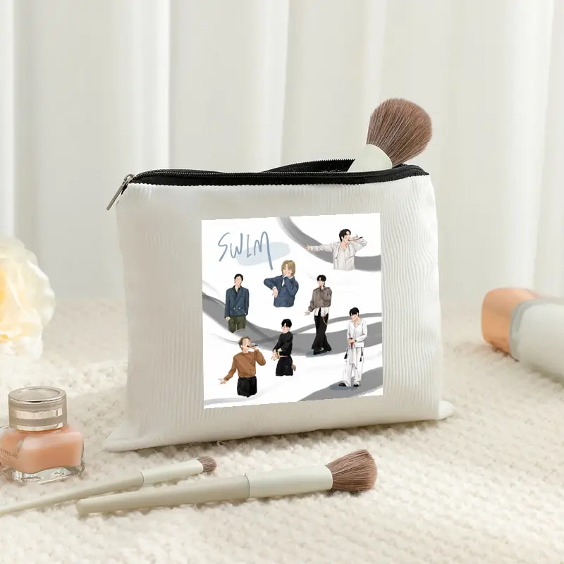 Corduroy Makeup Bags Arirang 2.0 World Tour 2026 White Fashion Foldable Storage Bag Travel Organizer Bags Kpop Fan Gift Women's