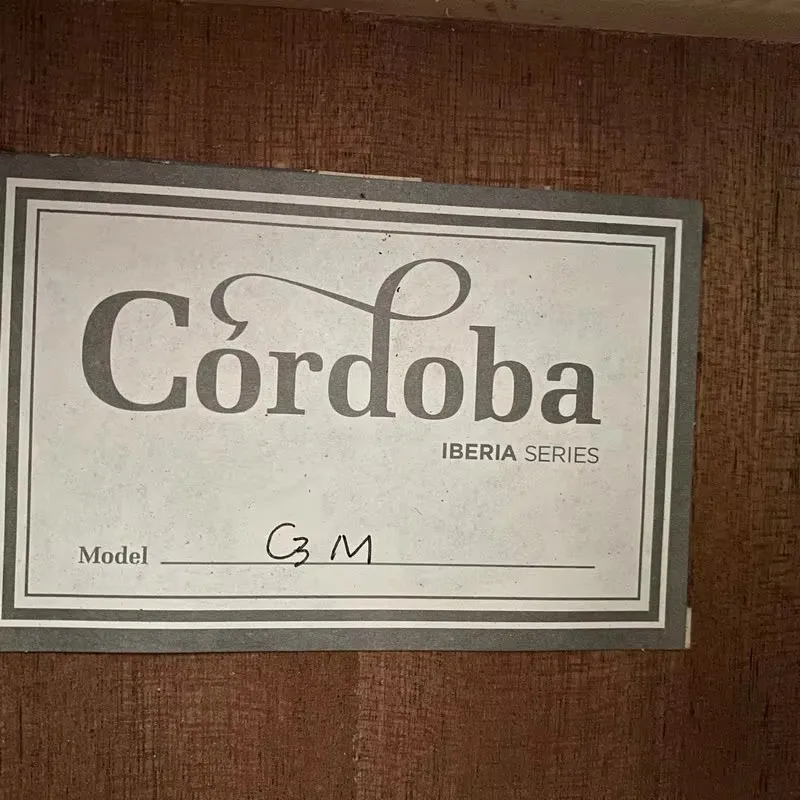 I309 Cordoba C3M 39'Classical Guitar Nylon Strings 19 Frets Solid Top Spruce with Mahogany Body Made in Taiwan