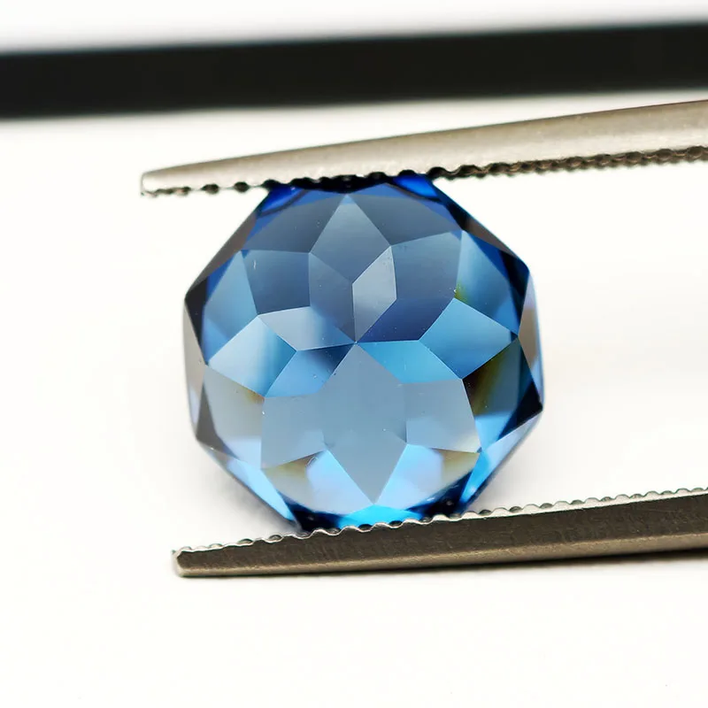 New 5A Royal Blue Color Millennium Octagon Rose Cut Cubic Zirconia Gemstones for Jewelry Making