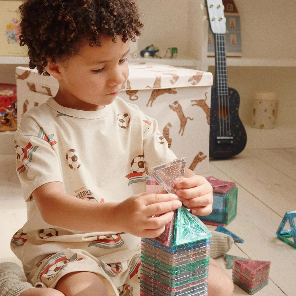 الصيف KS طفل الفتيان قصيرة الأكمام تي شيرت + السراويل 2 قطعة مجموعات الاطفال ملابس الأولاد القطن مخطط تي شيرت مطبوعة ملابس منزلية الدعاوى