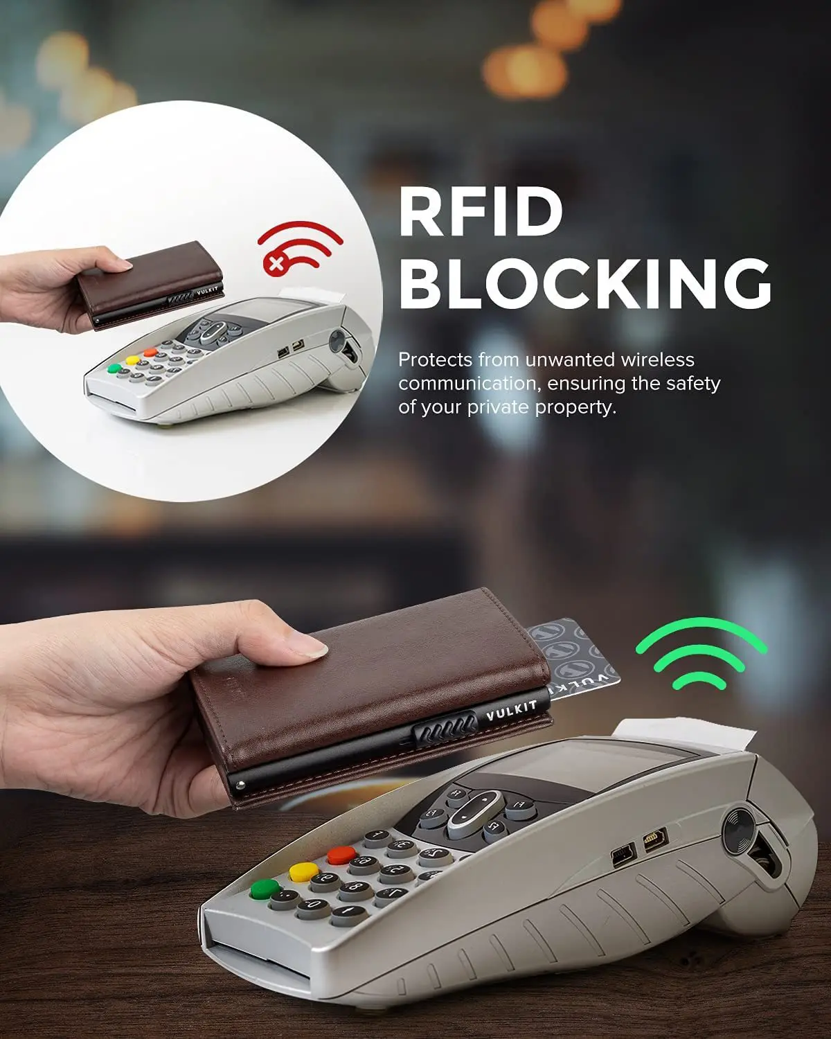 Herren-Geldbörse mit RFID-Schutz, seitlichem Pop-up-Kartenfach, mehreren Kartenfächern, Ausweisfach, dreifach faltbar, große Kapazität – Detail 4