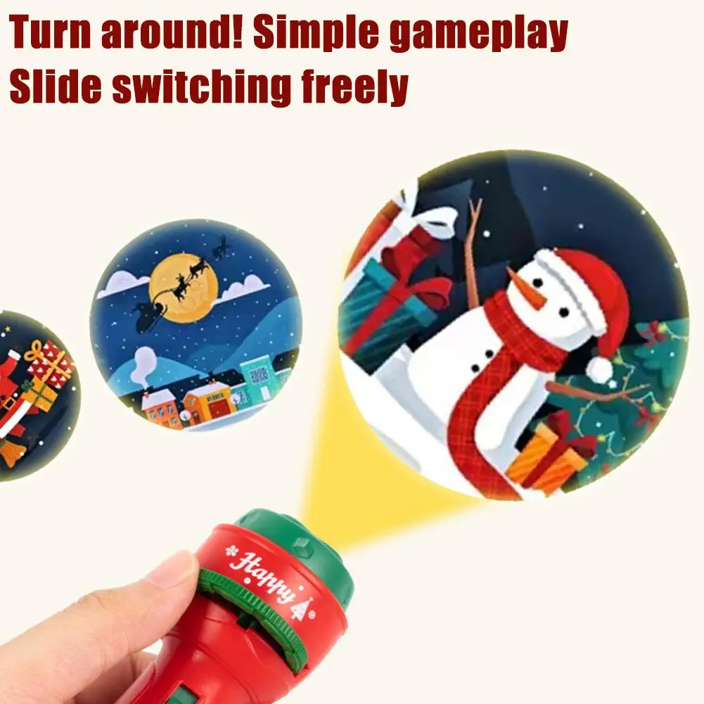 Christmas Gifts Children's Kindergarten Glowing Flashlight Creative Themes Projection Toys Night Lights Xmas Image Decorations