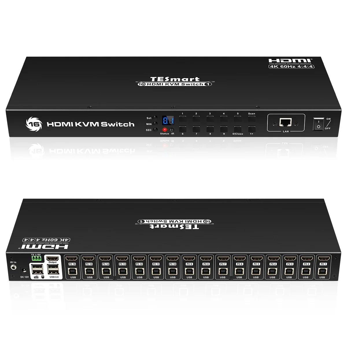 High Quality EDID Emulator 4K 60Hz 16x1 HDMI KVM Switch