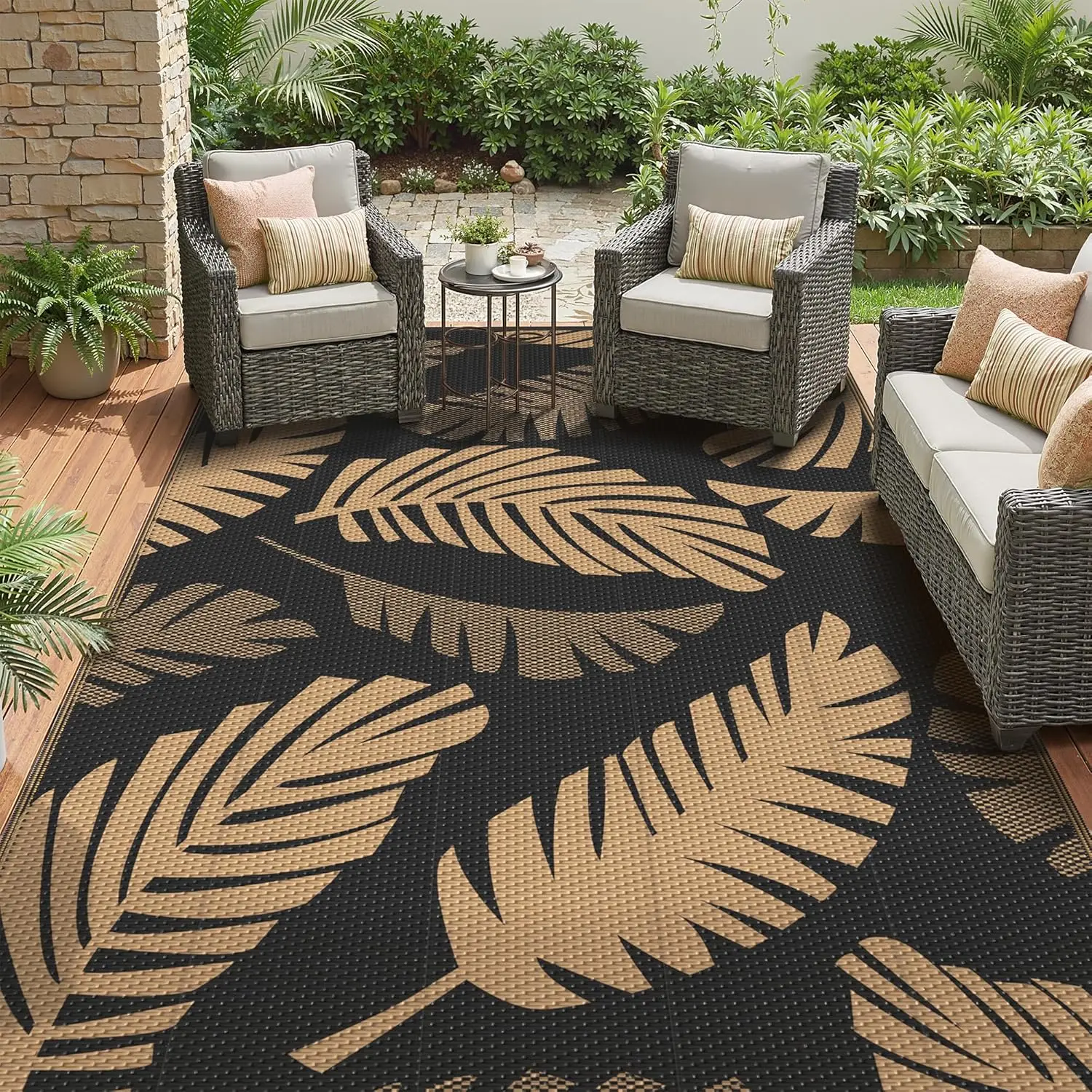 

Waterproof Outdoor Rug 8' x 10' for Patio Decor, Reversible Plastic Straw Area Rugs for Camping Clearance, RV Mat, Large Outs