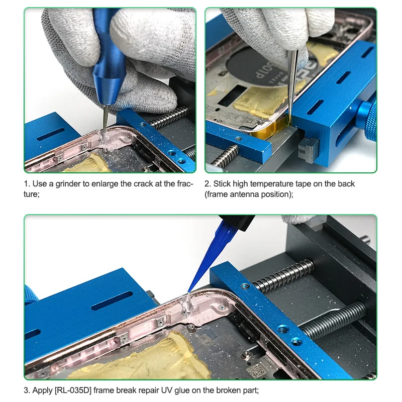 ReLIFE-Frame Quebrado Cola UV, Adesão Forte e Alta Dureza, Cura Rápida sem Clareamento, Ferramentas de Reparo, RL-035D