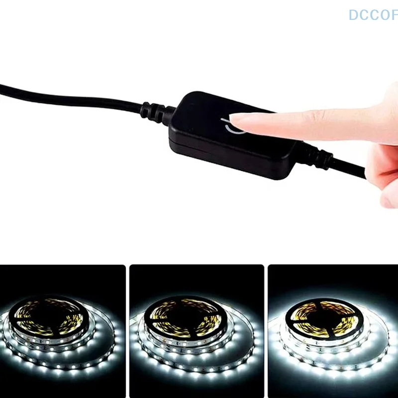 LED Dimmer Switch Controller With DC Plug Brightness Control Touch Switch Light With DC12V 24V Suitable For 5050 3528 2835