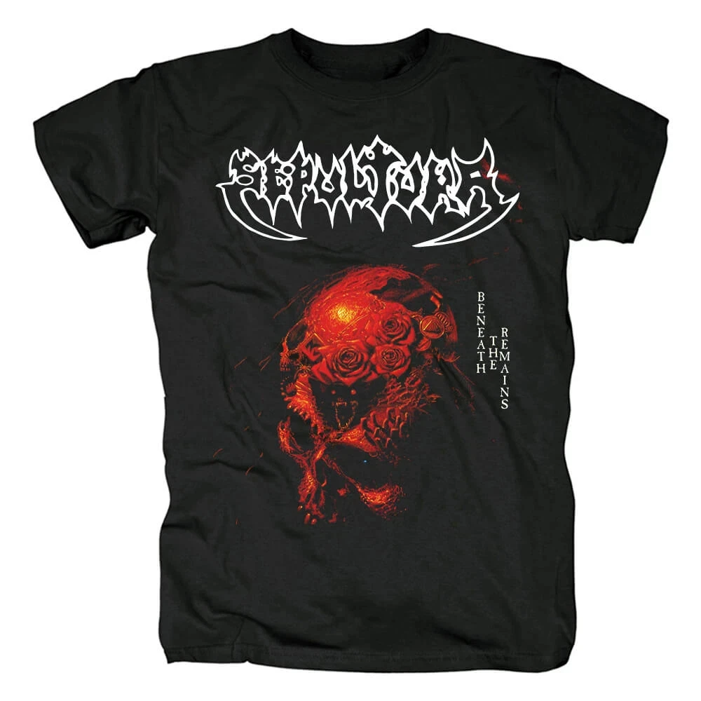 Sepultura Band Black Cotton Retro Men's T-Shirt Unisex  Nostalgic Short Sleeve High Street Top Stylish Casual Streetwear