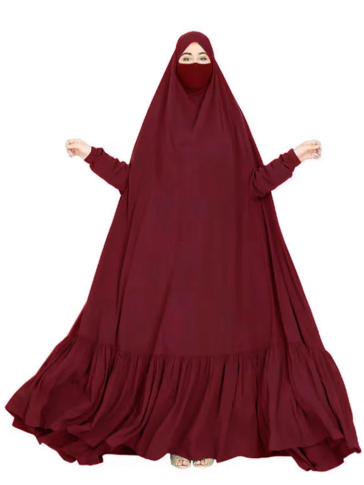 Eid Muslim Long Khimar Prayer Garment Dress Women Abaya Saudi Arabic Ramadan One Piece Jubha Maxi Robe Musulman Caftan jilbab