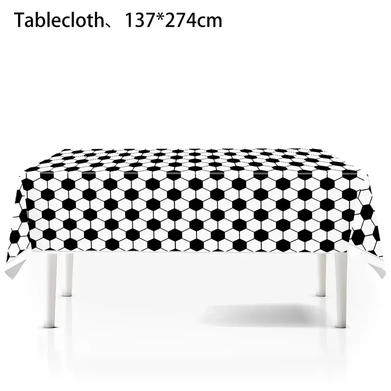 1 Stück grüne Einweg-Tischdecke mit Fußball-Motiv, gestreifte Fußballplatz-Tischdecke, Jungen-Geburtstagsfeier, einzelne Party, Outdoor-Event – Detail 1