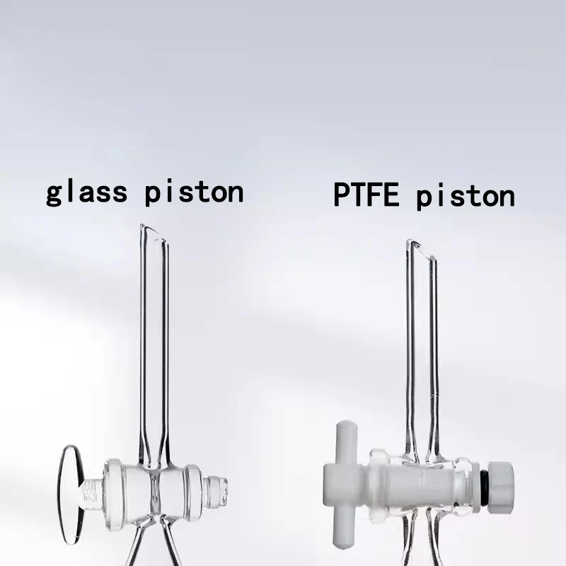 Imagem -04 - Funil de Separação em Forma de Pera de Vidro com Pistão de Vidro e Pistão Ptfe Funil de Boca Laboratório Peça 30ml a 1000ml