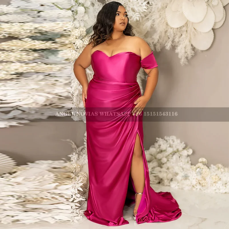 Customized Long Plus Size Fuchsia Bridesmaid Dresses African Wedding Guest Party Gowns vestido madrinha de casamento longo