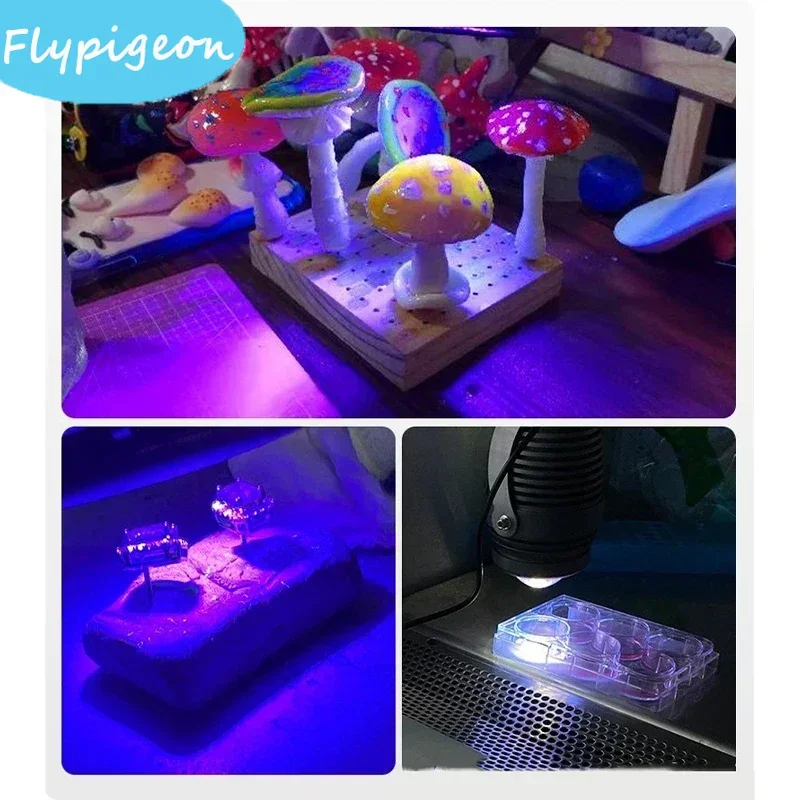 휴대용 UV 경화 램프 365nm 395nm 405nm 자외선 3D 인쇄 수지 아크릴 붙여 넣기 수리 DIY 필름 접착제 접착제