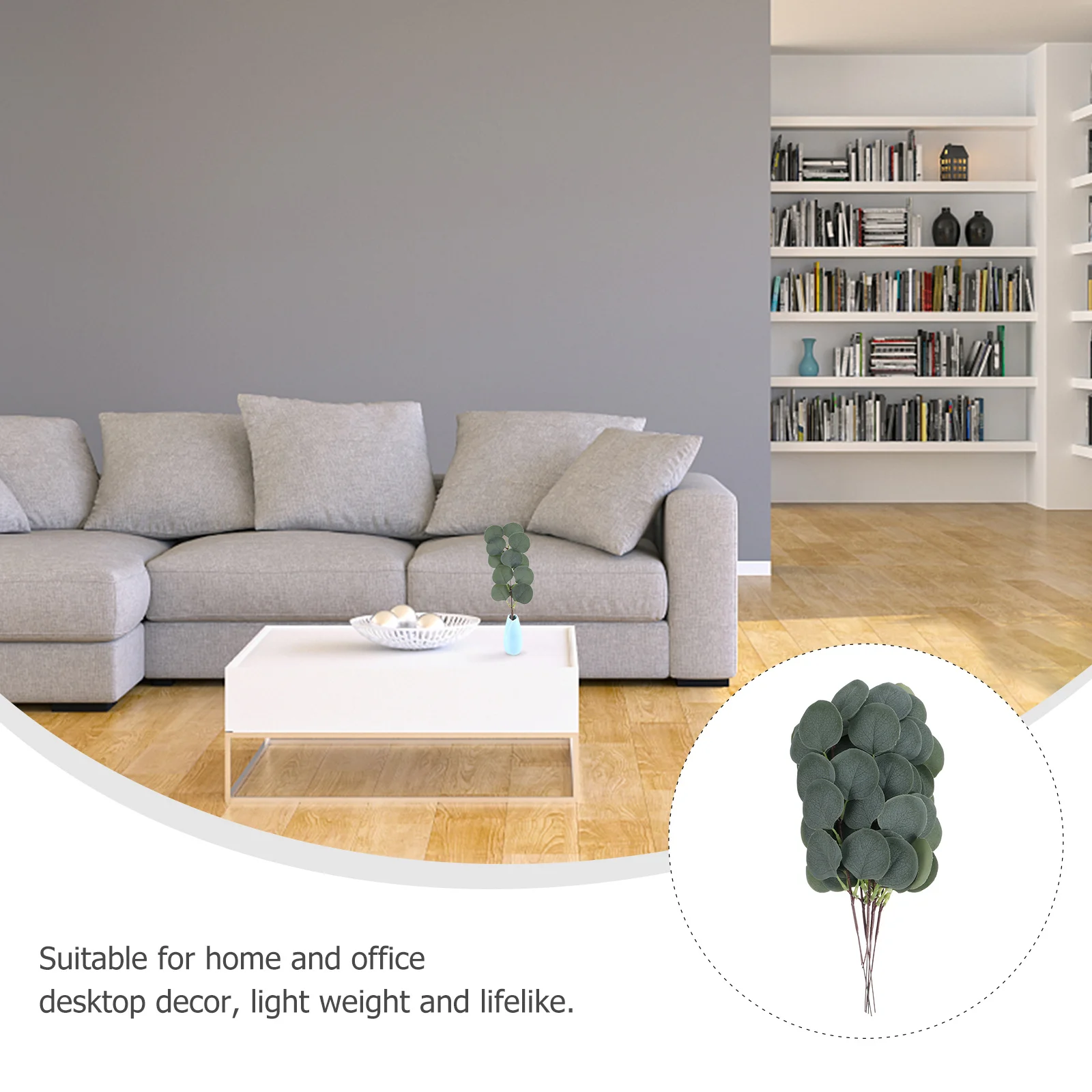 

6Pcs Artificial Eucalyptus Leaves Simulation Plant Decor Wedding Party Home Office Garden Ornament Simulation Eucalyptus