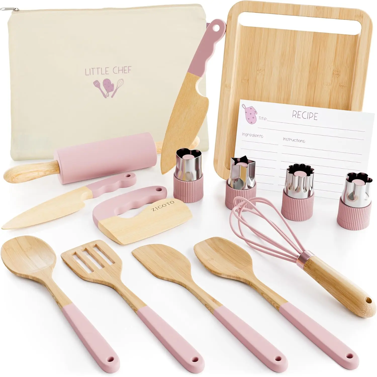 

Детский деревянный кухонный набор - безопасные настоящие кухонные принадлежности для малышей, увлекательное занятие, прочная утварь, идеальный подарок, семейные воспоминания