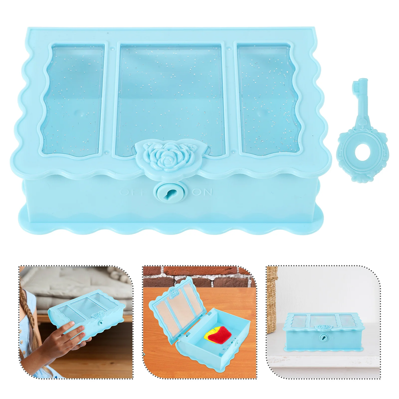 

Children's Jewelry Storage Box Girl Decoration Household Keychain Book Boxes Vintage Holder Accessories