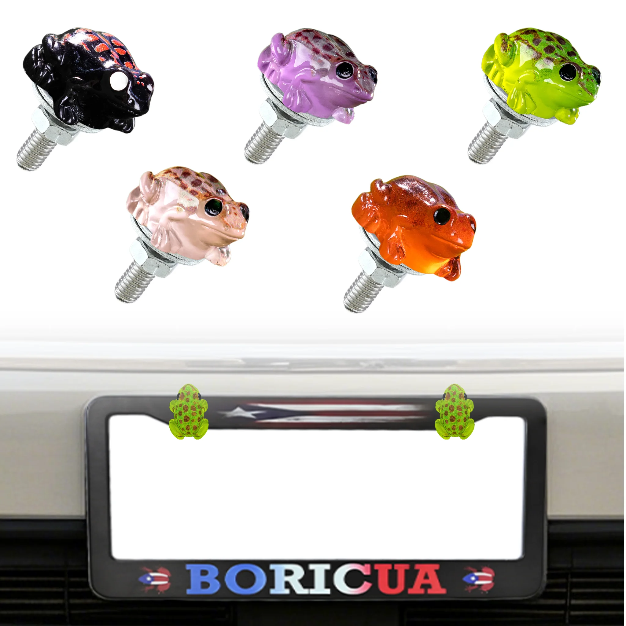 

4PCS Frog License Plate Screws, 3D Car License Plate Bolts, Decorative Fasteners for Cars SUVs Trucks, Car Accessories
