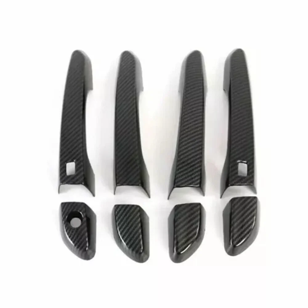 For Hyundai Tucson 2015 2016 2017 2018 2019 2020 Car Carbon Fiber Style Exterior Door Handle Moulding Cover Trim Decor ABS Auto