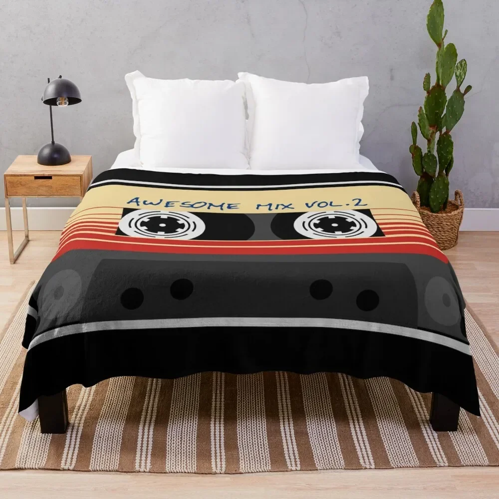 

Awesome, Mixtape Vol 2, Cassette, Retro, Throw Blanket Multi-Purpose Luxury St Flannels Sofa christmas gifts Blankets