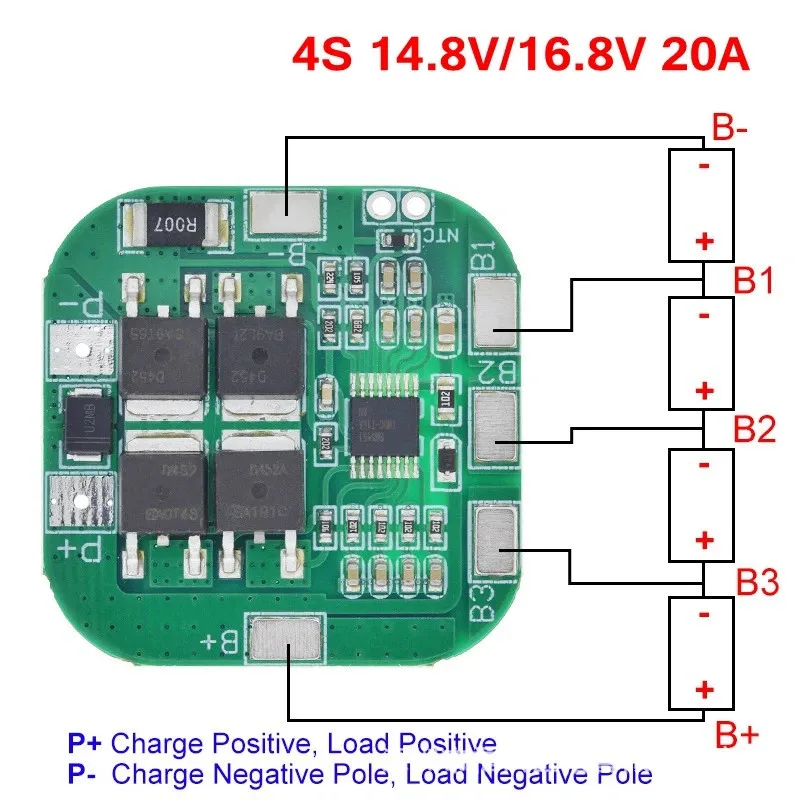 4String 20A 14.8V18650Lithium Battery Protection Board 4String16.8VOvercharge Over-Release Short Circuit Protection20A