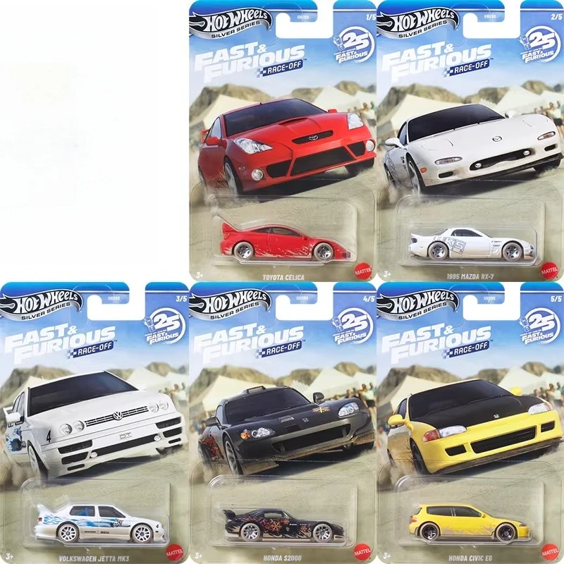 Auténtico Coche Hot Wheels de Fast & Furious, Juguete para Niños, Escala 1:64, Honda Civic, Volkswagen Jetta, Toyota, Mazda, Modelo Fundido a Presión, Regalo