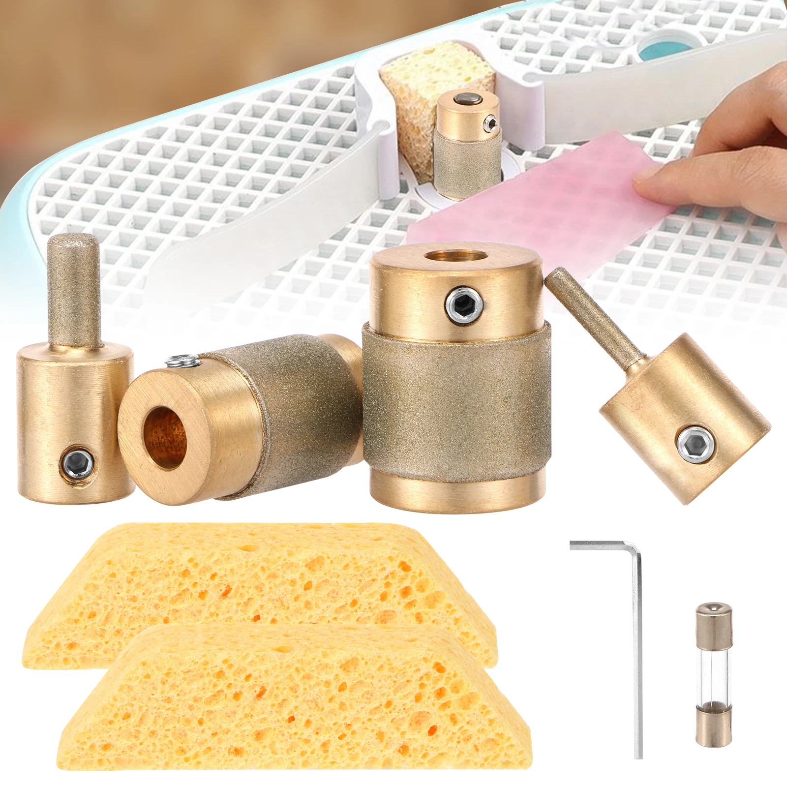 

Алмазная шлифовальная головка, инструменты 1 3/4 1/4 1/8 дюйма, эффективные шлифовальные насадки для витражи для шлифовального камня, витражи