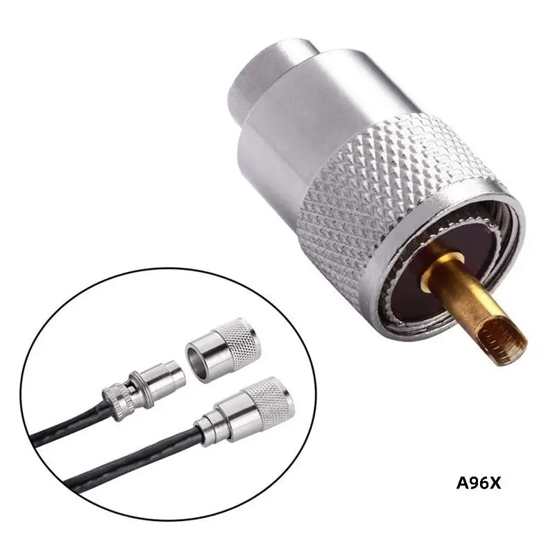 

50 шт. UHF/PL-259, разъем для пайки с редуктором для коаксиального кабеля RG8X, RG8, RG59, LMR-400, RG-213