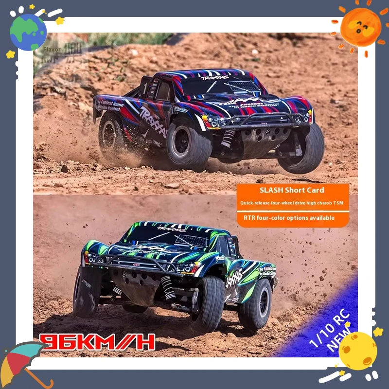 

TRAXXA 1/10 4WD Slash RC Car 68386-4 Quick Release High Chassis Remote Control Electric Off-Road Short Truck Vehicle Model Toy