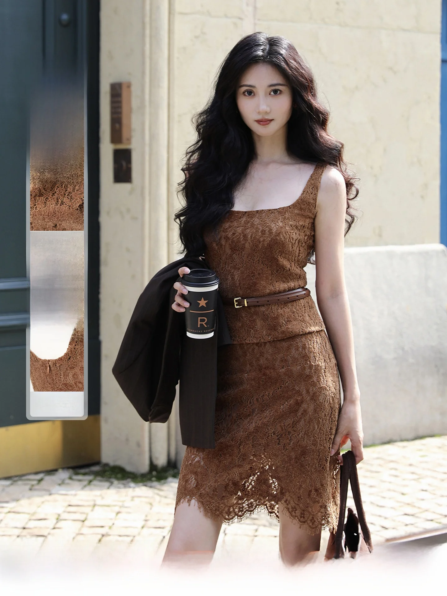 

Жилет TAIYANG OFFICE с кружевной отделкой, женский, приталенный, летний, премиум-класса, тонкий топ, верхняя одежда из полиэстера и нейлона