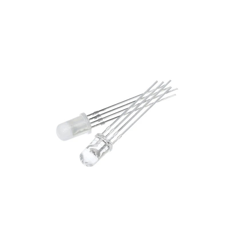 50~5000Pcs Fog Shaped Transparent Common Cathode Full Color LED 5MM Four Legged Red Green Blue RGB