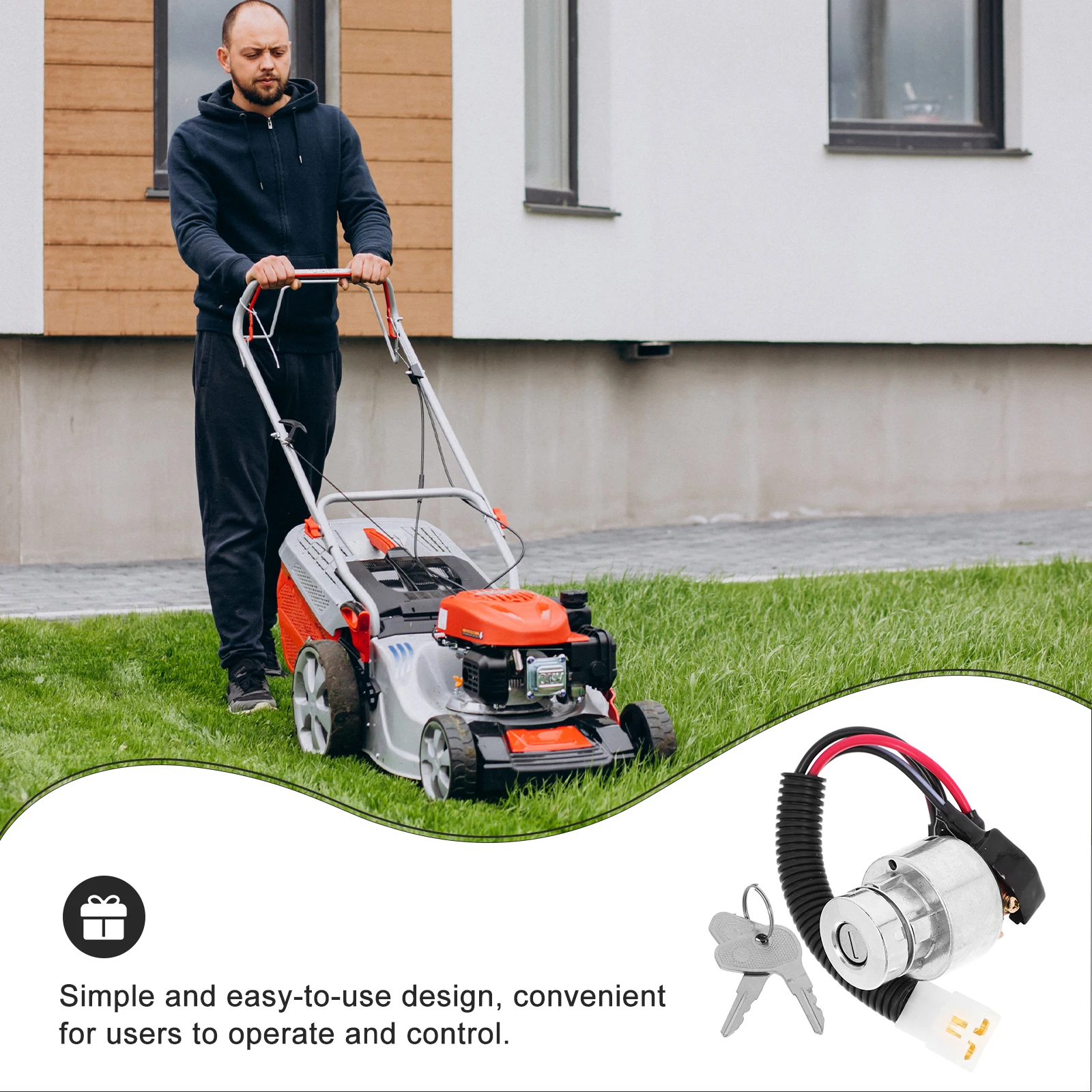 

Mower Ignition Switch Durable Starter Replacement Start Switch Panel for Tractor Lawn Equipment Reliable Start