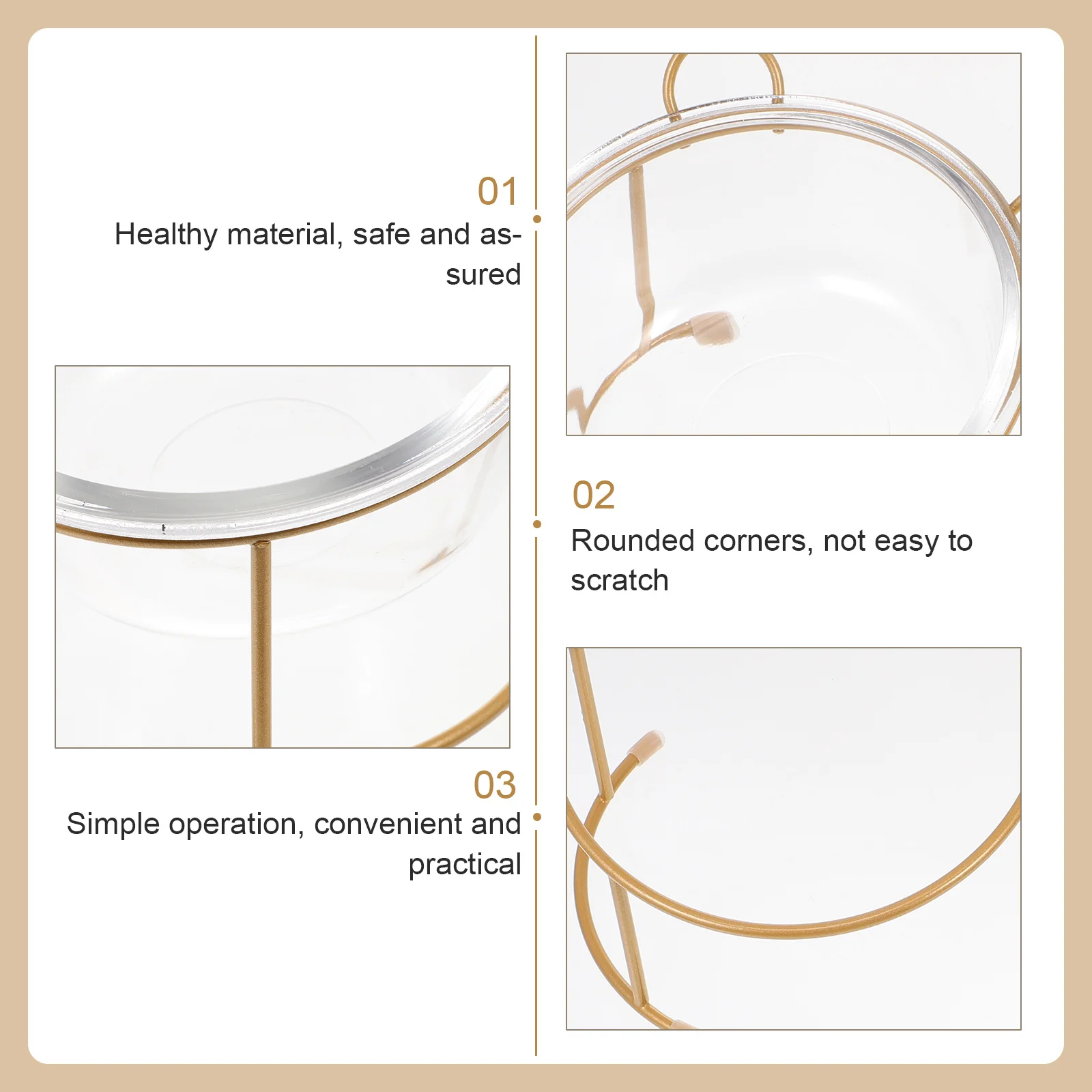 

1Set Double Glass Cat Bowl Grade Material Elevated Pet Feeding Bowl for Cats Small Dogs Supports Spine Health Daily