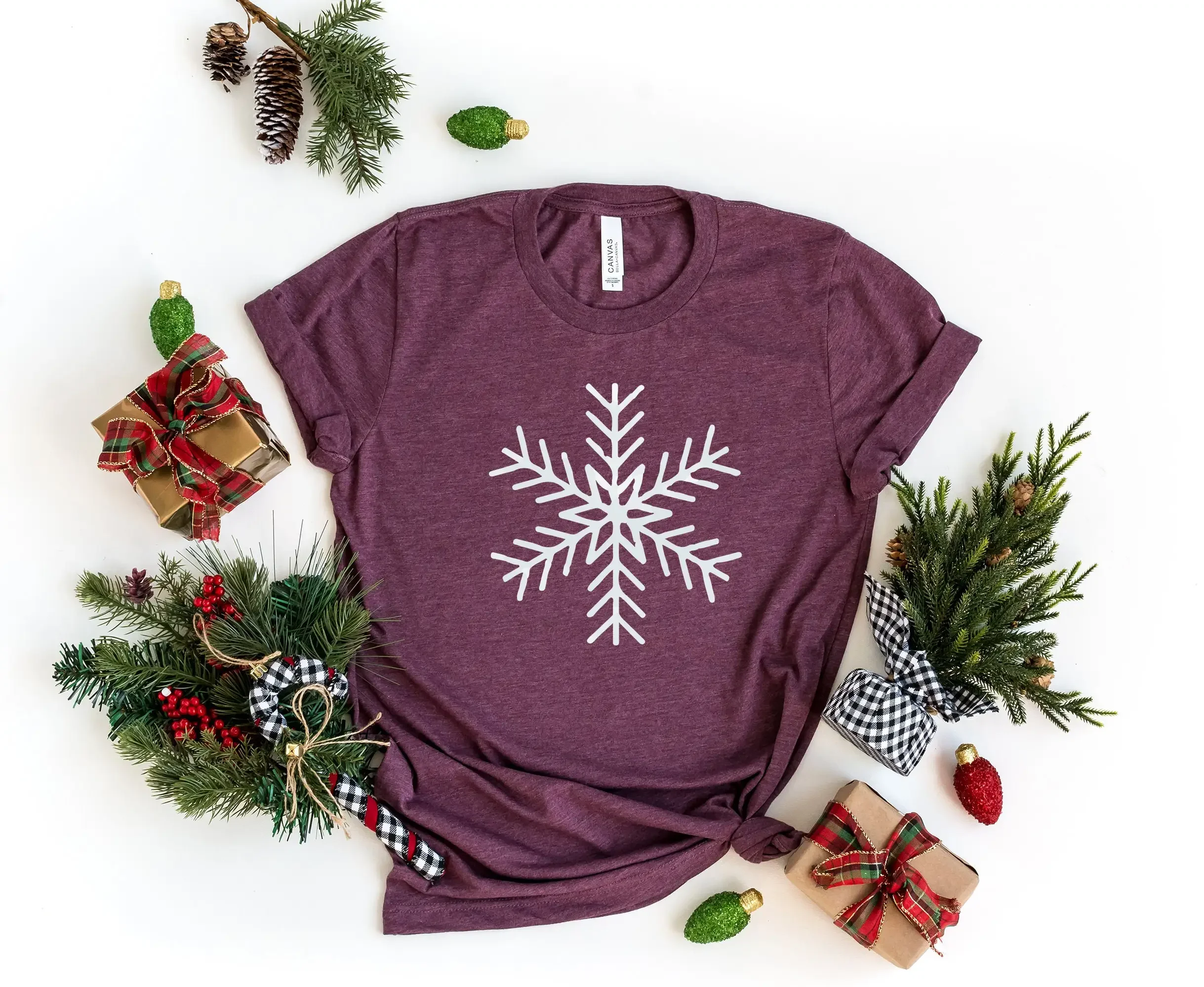 Snowflake T Shirt Holiday Sweater Matching Christmas Family Gift Snow Flake Design Sweat Cozy