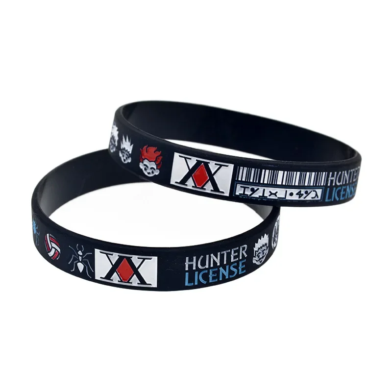 1 PC Hunter License Silicone Bracelet Black Bangle Mens Jewellery Anime Wristbands Cartoon Figure Cosplay Gifts view 6