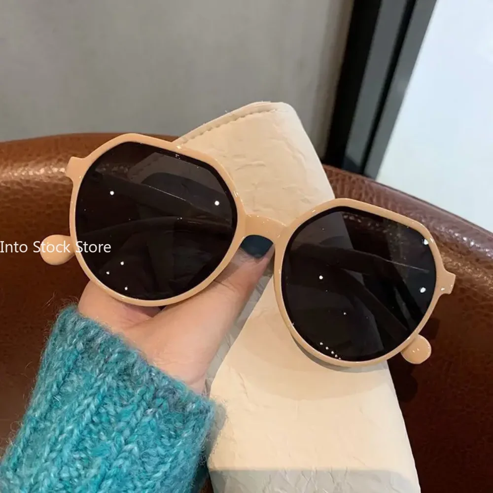 Fashion Style All-match Trend Sunglasses Personalized Round Frame Sunglasses Ins Trend Candy Color Big Frame Sunglasses