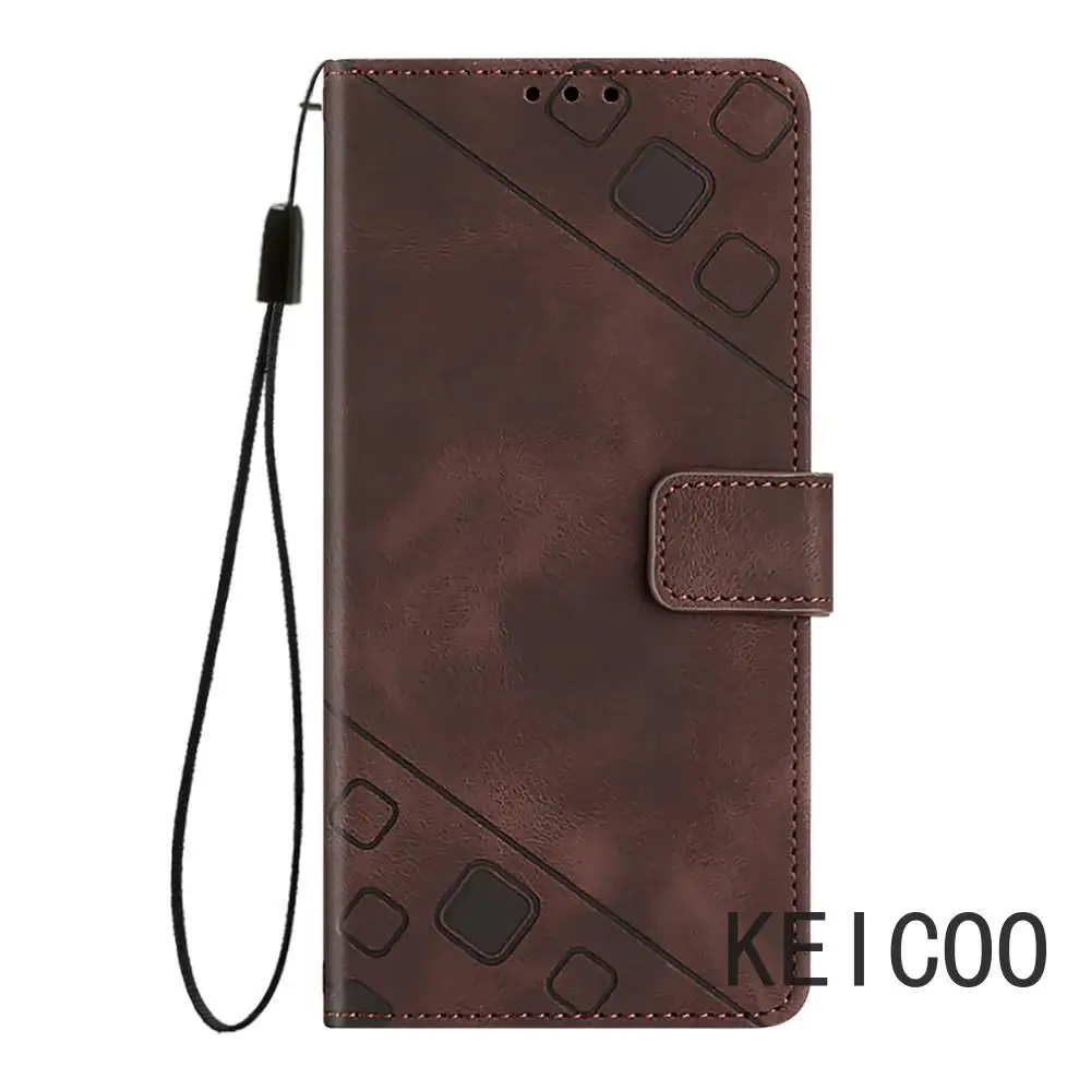 Anti-Seismic Housing For TCL 30 40 30T 30Z 40 T XL 40T Skin feel embossed leather Card Slots case Magnetic Clasp cases