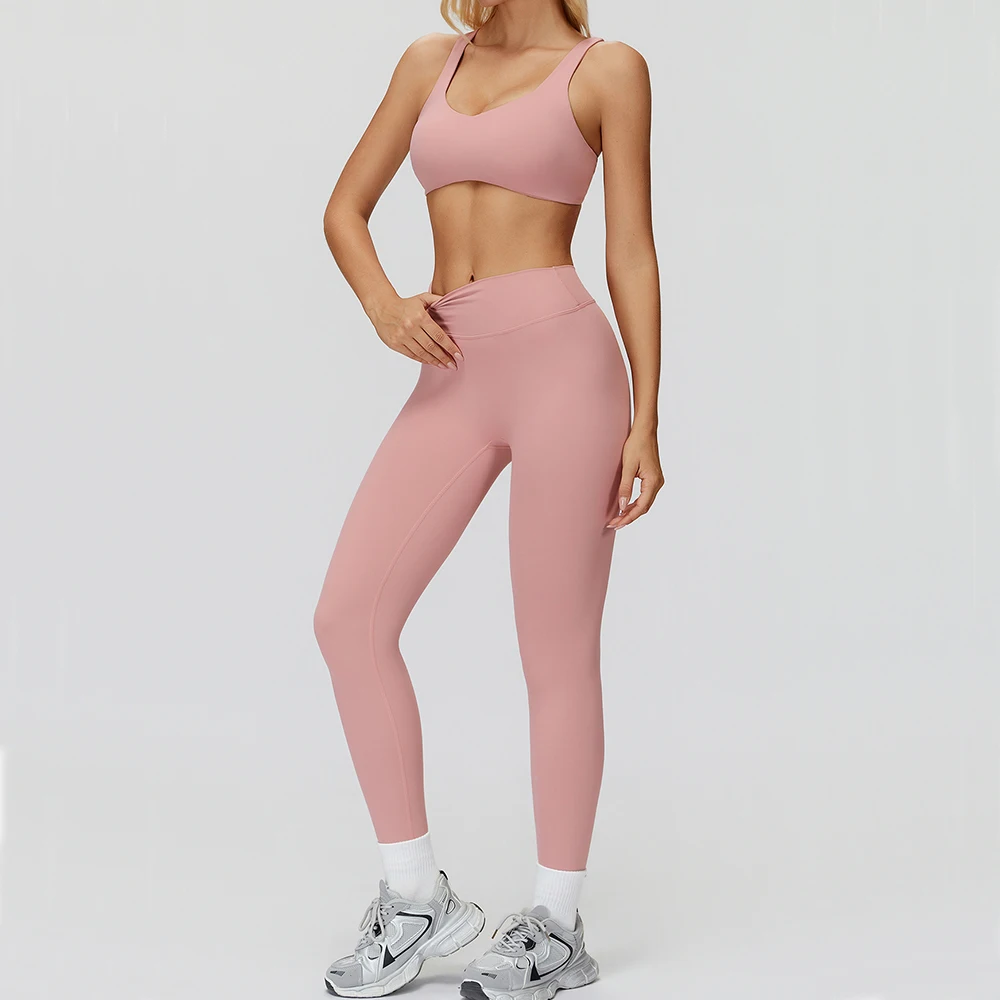 

2PCS Yoga Outfits Women's Tracksuit Athletic Wear Pilates Fitness Suit Gym Clothes Workout Sets Push Up Sports Bra Leggings Suit