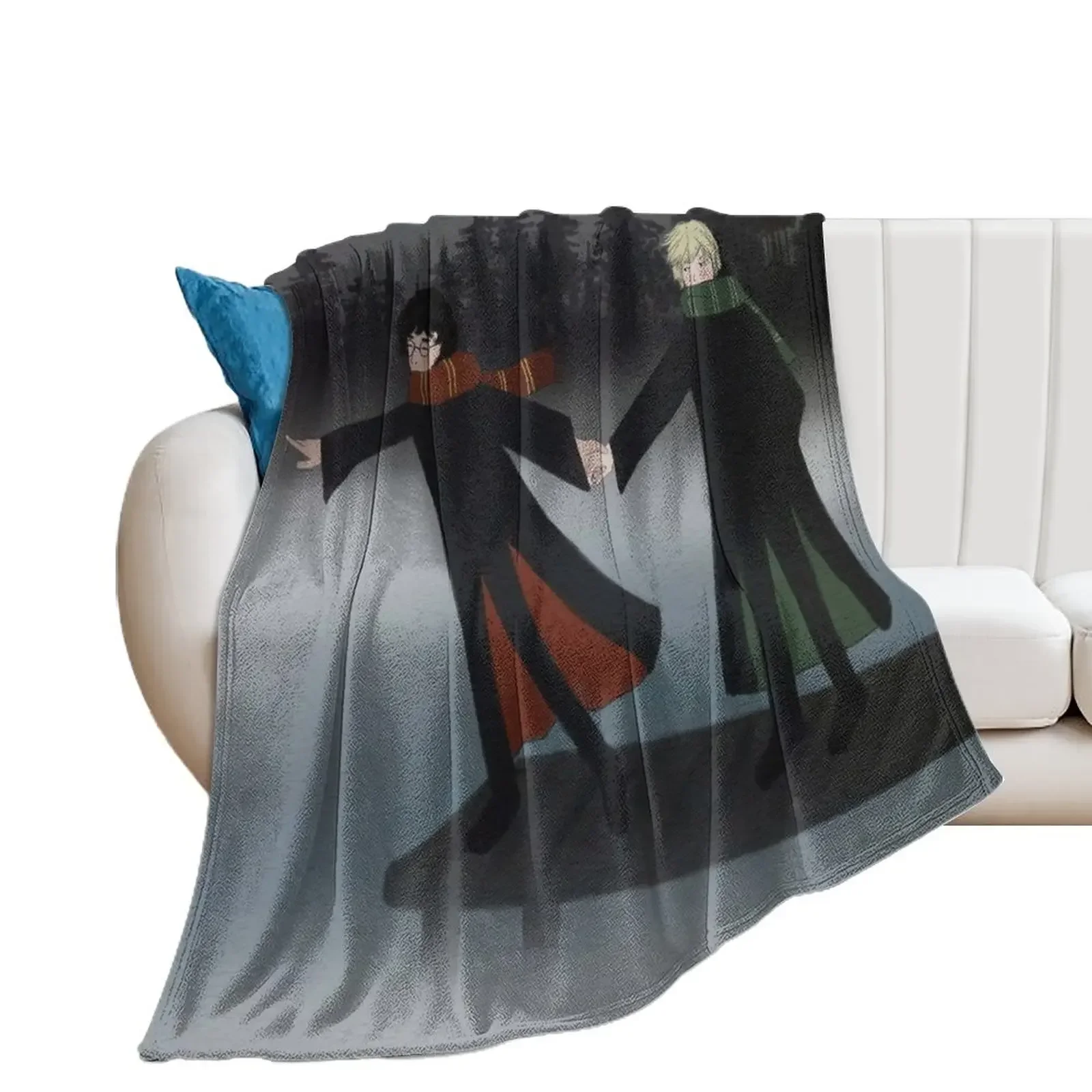 

drarry in a foggy day Throw Blanket Plush Bed linens Flannel Fabric Blankets