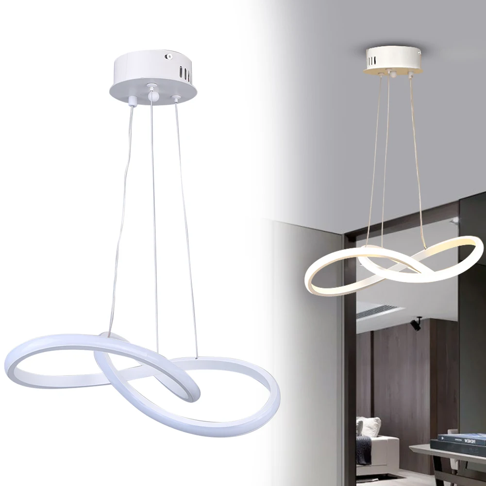 

Скандинавский светодиодный подвесной светильник, акриловый алюминиевый подвесной кольцевой подвесной светильник, люстра для спальни, гостиной, кабинета, столовой, домашний декор