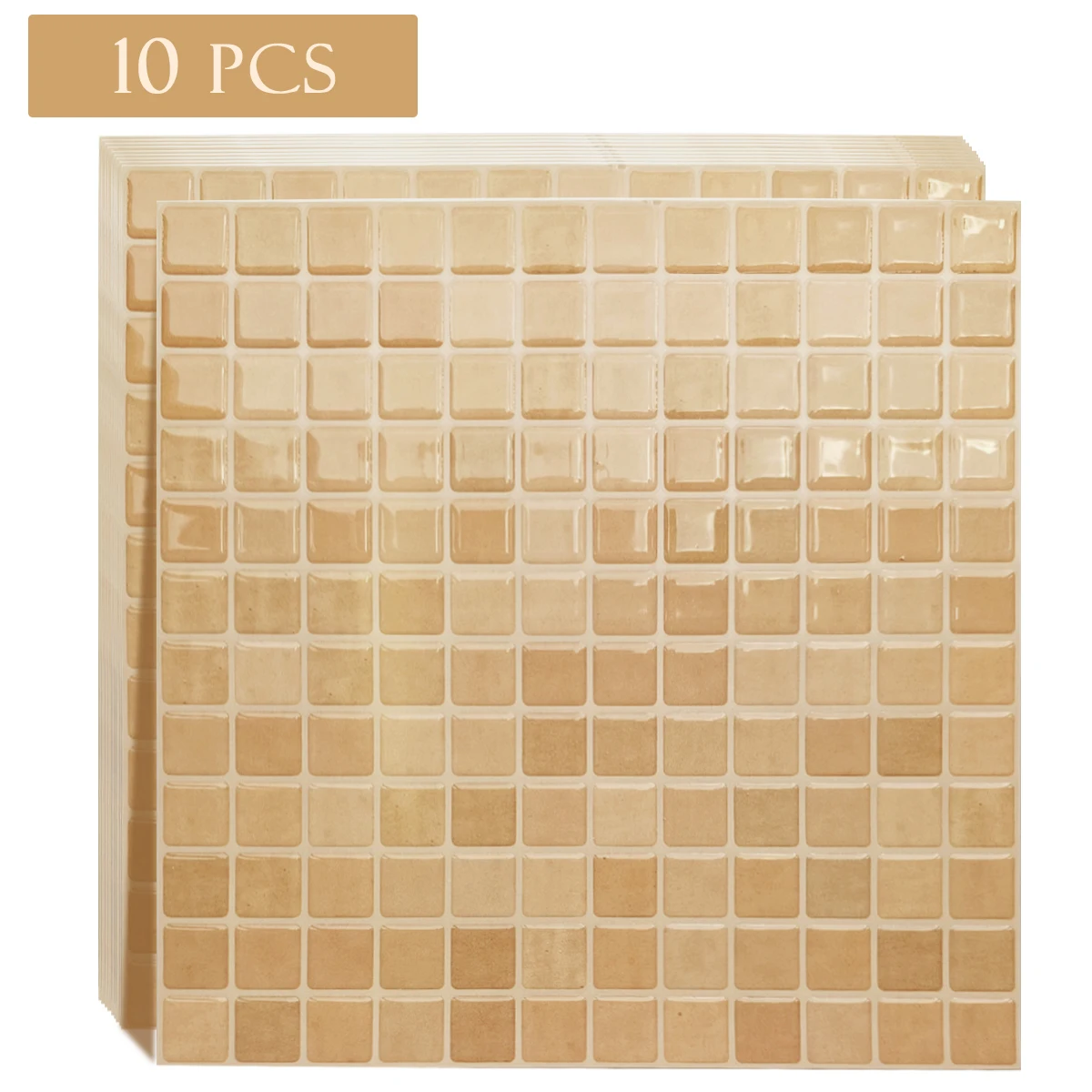 10/30 PC zelfklevende wandtegel keuken backsplash geschikt voor keuken wanddecoratie vierkant 10,5 "x 10,5" 3D mozaïekstijl