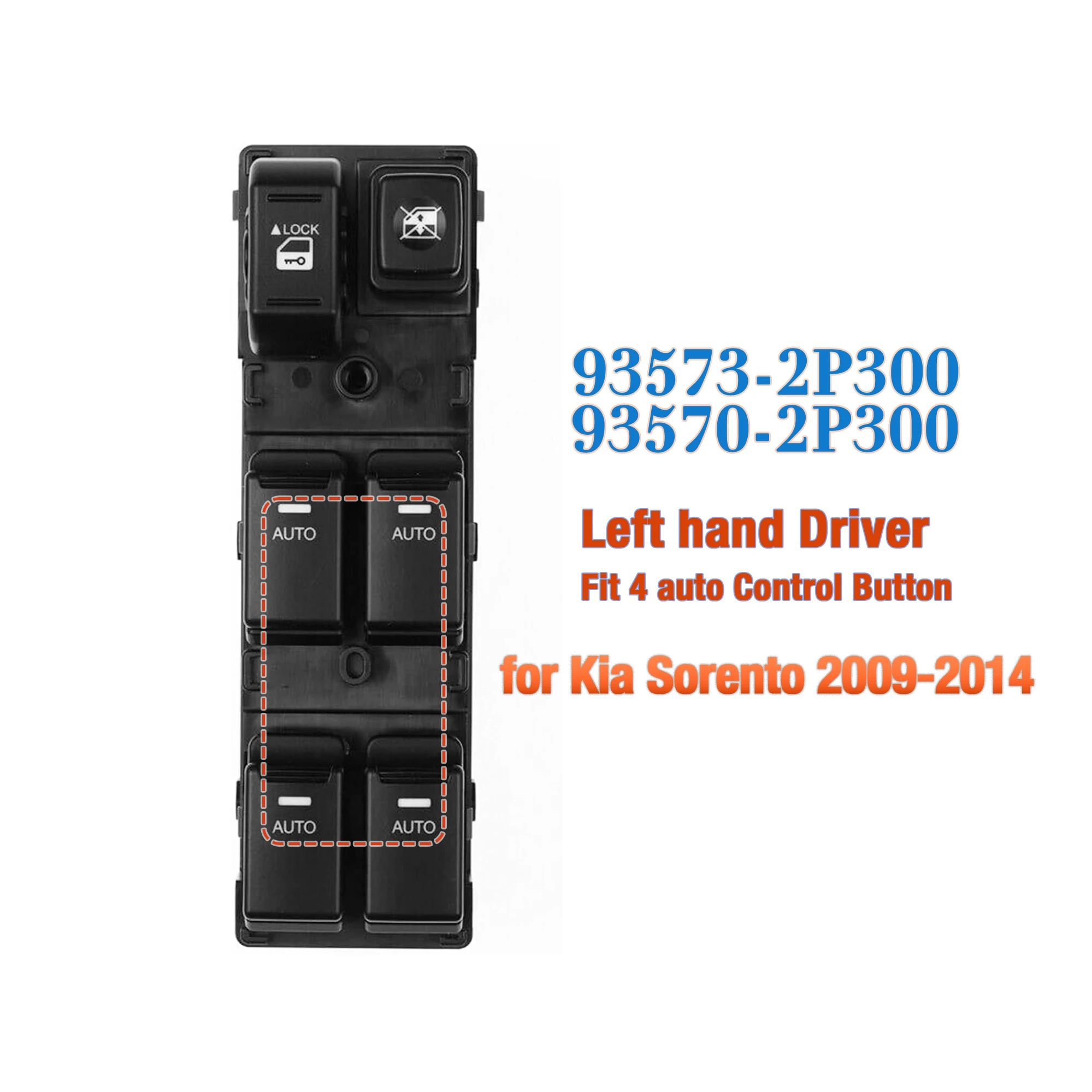 93573-2P300 93570-2P300 Front Left Driver Side Electric Power Window Main Switch Lifter Control Button,For Kia Sorento 2009-2014