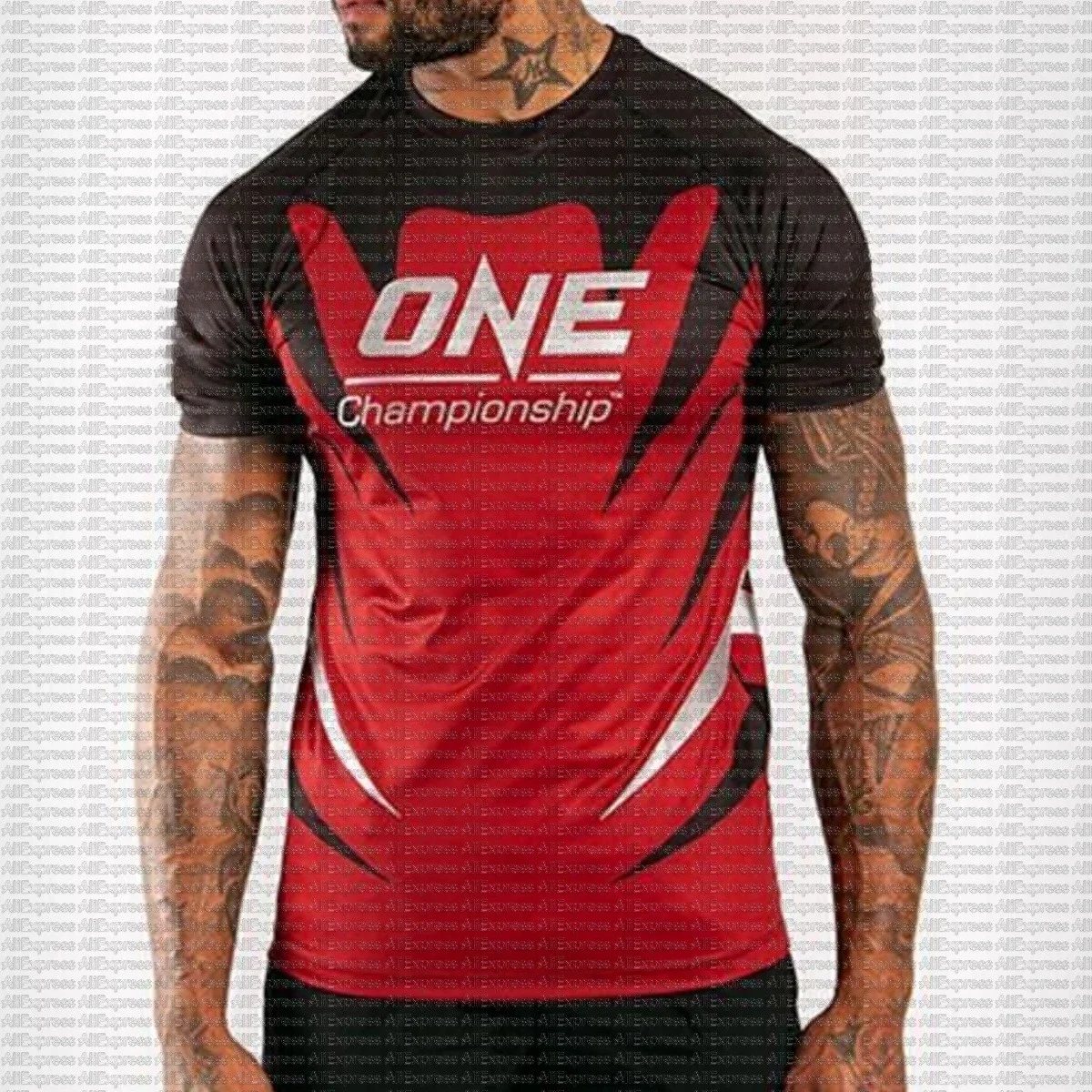 

Men's 3D Printed Fightwear ONE Championship Team Uniform Breathable Fast Dry O-Neck Short Sleeve Casual T-Shirt for Fans