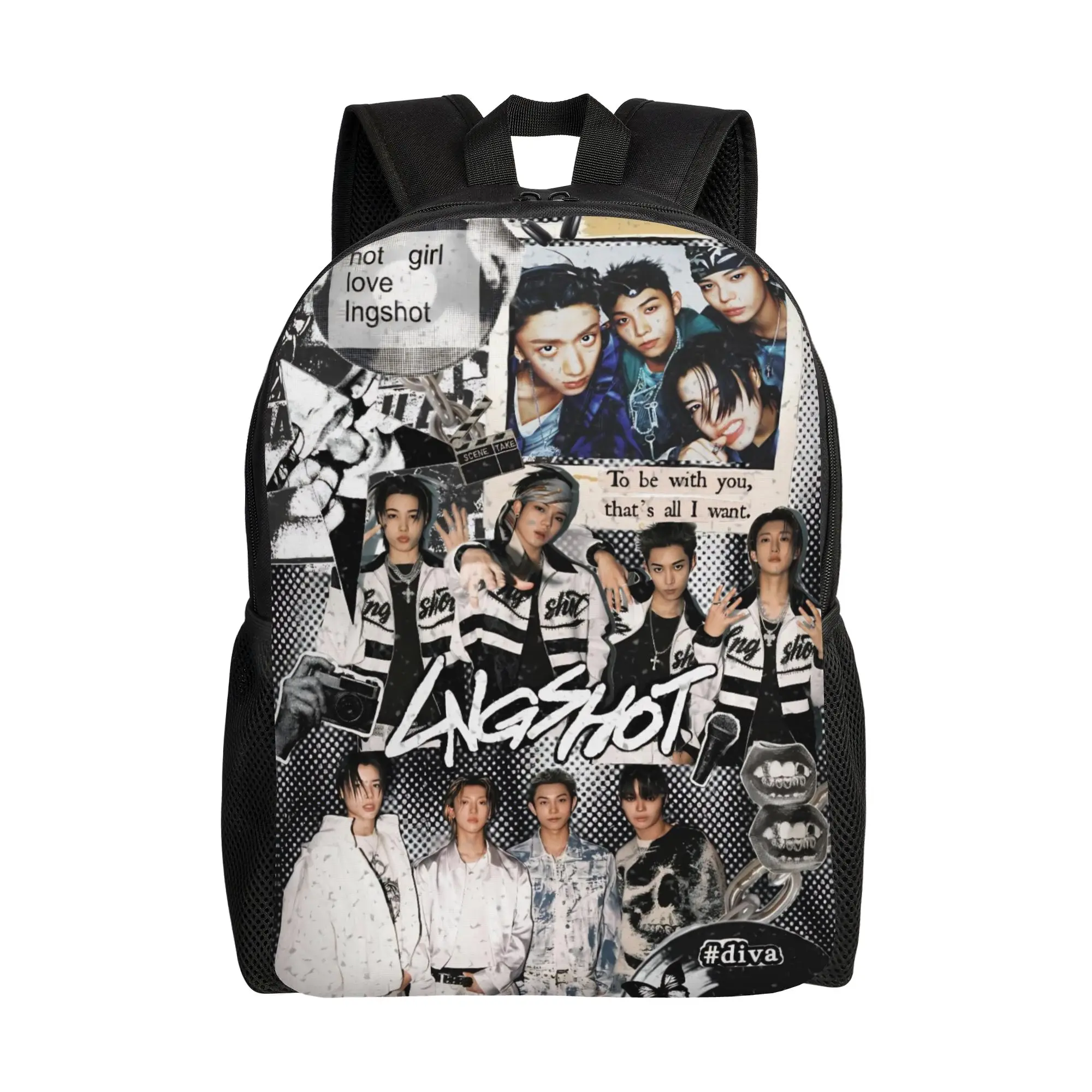 

Kpop Group Lngshot Backpack for Kids Girls Boys Lightweight School Bag for Toddlers Kindergarten