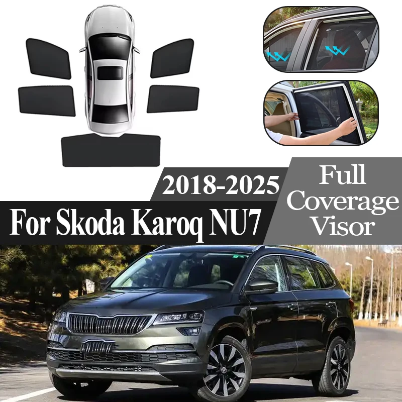 

Auto Parts For Skoda Karoq NU7 2018-2024 2025 Car Full Coverage Sunshade Car Magnetic Mesh Sunshade Sunscreen Privacy Protection